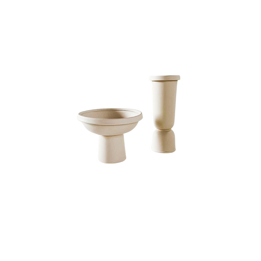 Amphora-Ceramic Vases in Cream