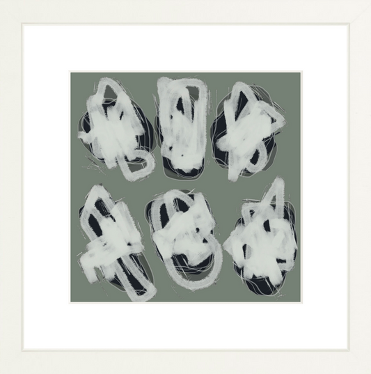 Ducks In A Row-Glass Framed Print