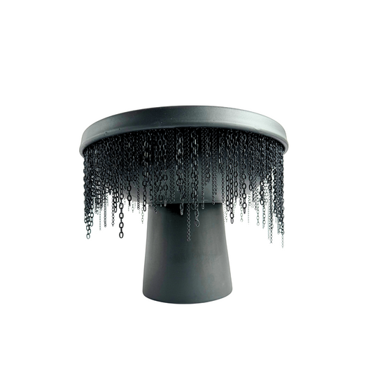 Amphora-Black Ceramic Vases with Matte Black Chains